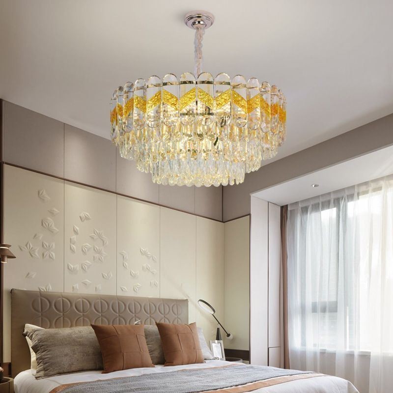 Lámpara colgante de lujo de cristal para techo, 9, 12 y 16 luces