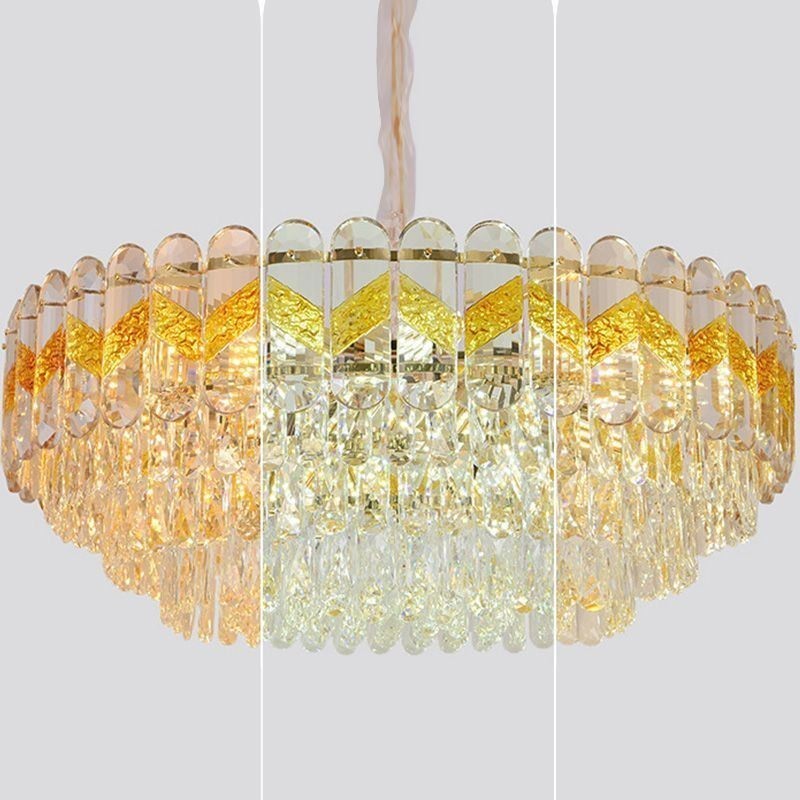 Lámpara colgante de lujo de cristal para techo, 9, 12 y 16 luces