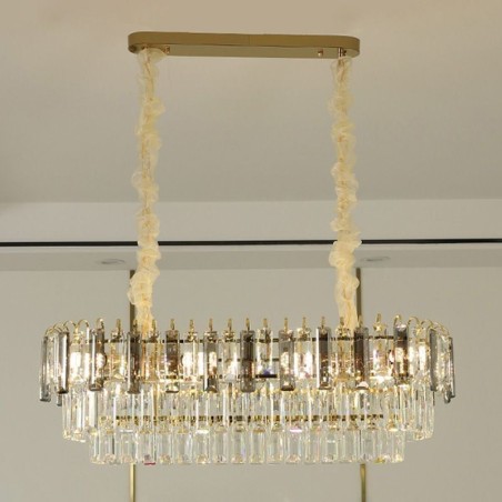 Lámpara colgante rectangular de cristal para techo Lámpara colgante rectangular de cristal para techo
