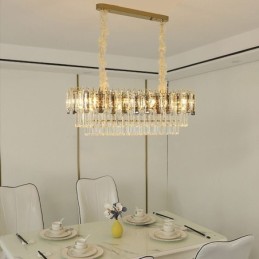Lámpara colgante rectangular de cristal para techo