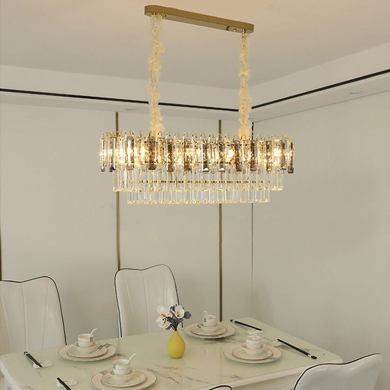 Lámpara colgante rectangular de cristal para techo