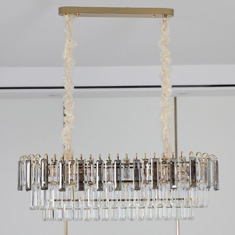 Lámpara colgante rectangular de cristal para techo