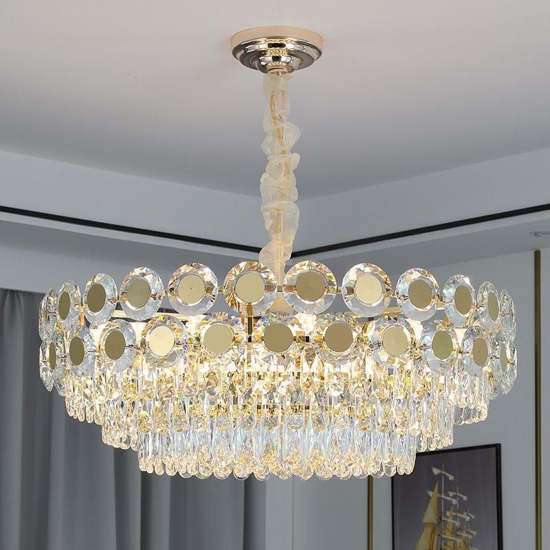 Lámpara colgante de cristal moderna, accesorio de iluminación de techo