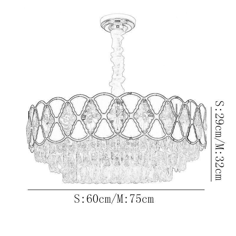 Lámpara colgante de cristal moderna con encaje para techo