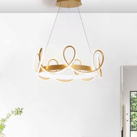 Lámpara colgante moderna Crown, lámpara colgante de aluminio, 1 luz