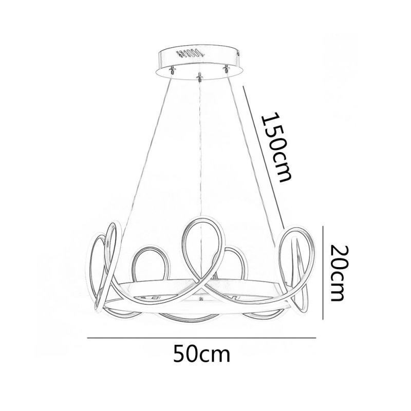 Lámpara colgante moderna Crown, lámpara colgante de aluminio, 1 luz