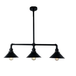 Lámpara colgante estilo rústico campestre con 3 luces estilo industrial retro vintage con forma de tubería de agua