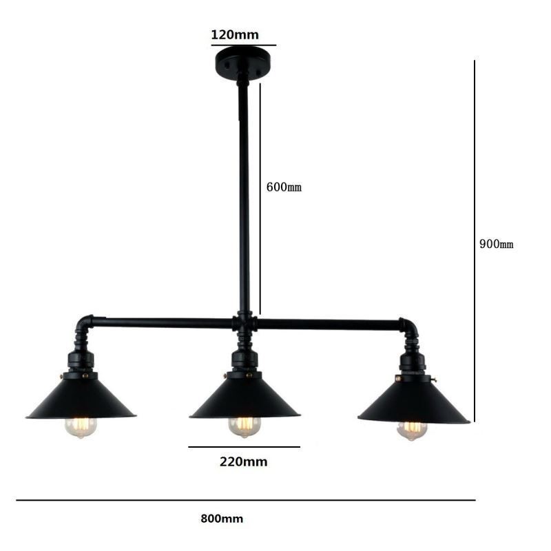 Lámpara colgante estilo rústico campestre con 3 luces estilo industrial retro vintage con forma de tubería de agua