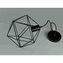 Lámpara de araña vintage estilo europeo en forma de diamante negra