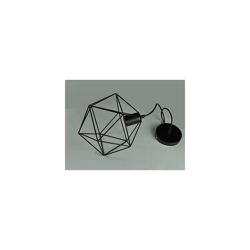 Lámpara de araña vintage estilo europeo en forma de diamante negra