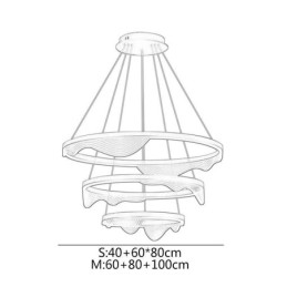 Lámpara colgante Golden Wave Ondulado Lámpara colgante 3 luces