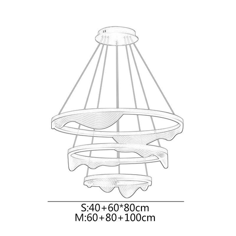 Lámpara colgante Golden Wave Ondulado Lámpara colgante 3 luces