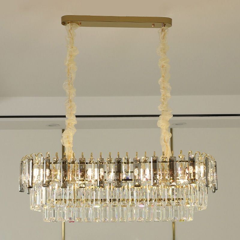 Lámpara colgante rectangular de cristal para techo