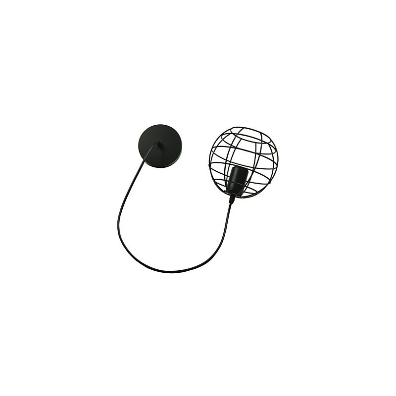 Lámpara de araña vintage estilo europeo con forma de globo para lámpara colgante negra