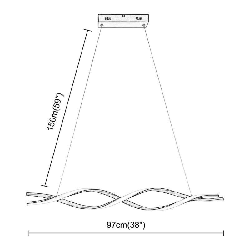Lámparas colgantes modernas con forma de onda negra