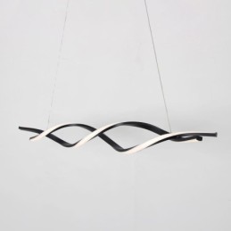 Lámparas colgantes modernas con forma de onda negra
