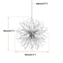 Lámpara colgante de diente de león de 8 luces con diseño de fuegos artificiales