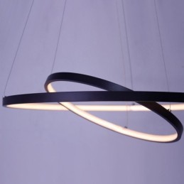 Lámpara colgante moderna y sencilla de aluminio con doble aro.