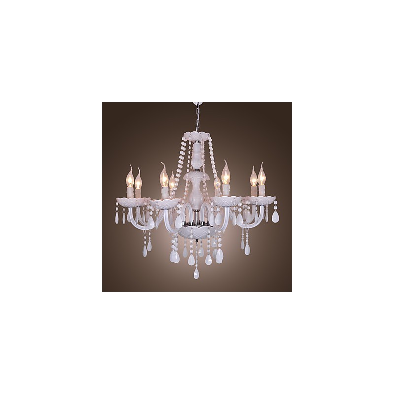 Lámpara de araña de cristal galvanizado Rustic Lodge Crystal