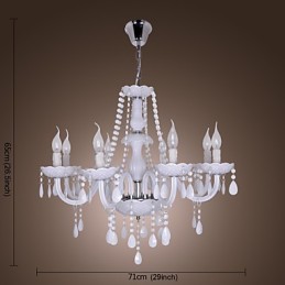 Lámpara de araña de cristal galvanizado Rustic Lodge Crystal