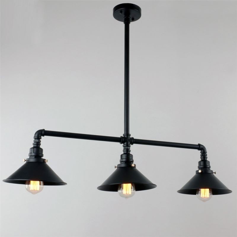 Lámpara colgante estilo rústico campestre con 3 luces estilo industrial retro vintage con forma de tubería de agua
