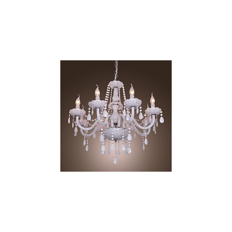Lámpara de araña de cristal galvanizado Rustic Lodge Crystal