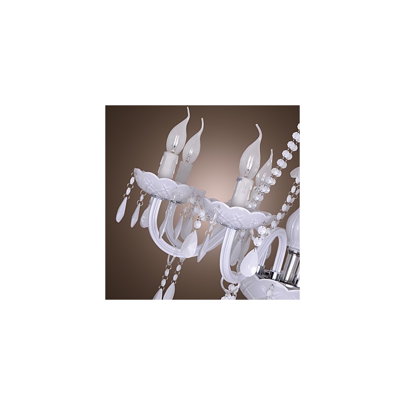Lámpara de araña de cristal galvanizado Rustic Lodge Crystal