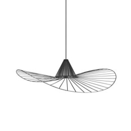Lámpara colgante de hierro con forma de sombrero de paja simple, 1 luz