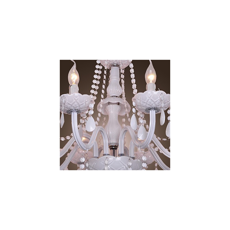 Lámpara de araña de cristal galvanizado Rustic Lodge Crystal
