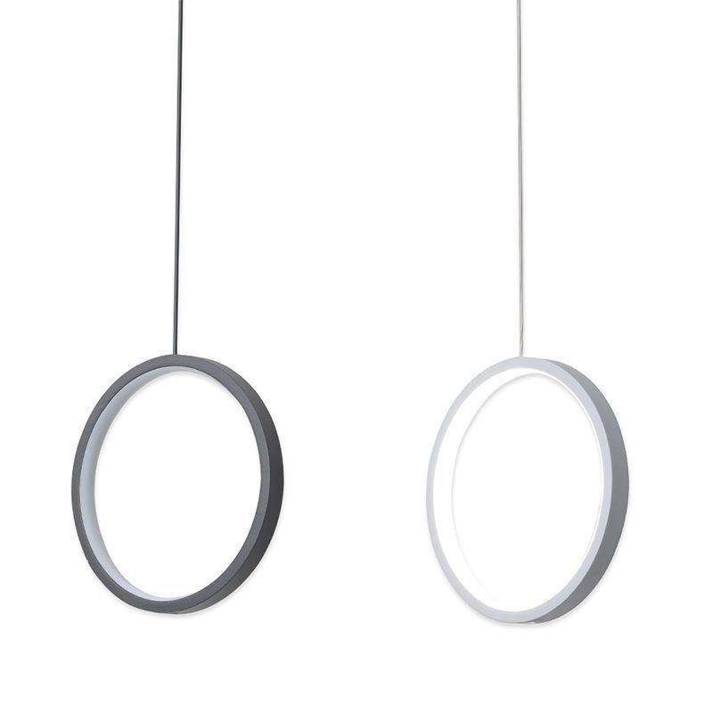 Lámpara colgante de anillo minimalista, luz decorativa de techo