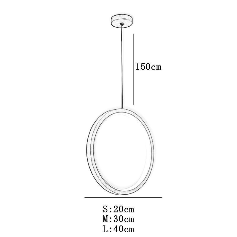 Lámpara colgante de anillo minimalista, luz decorativa de techo