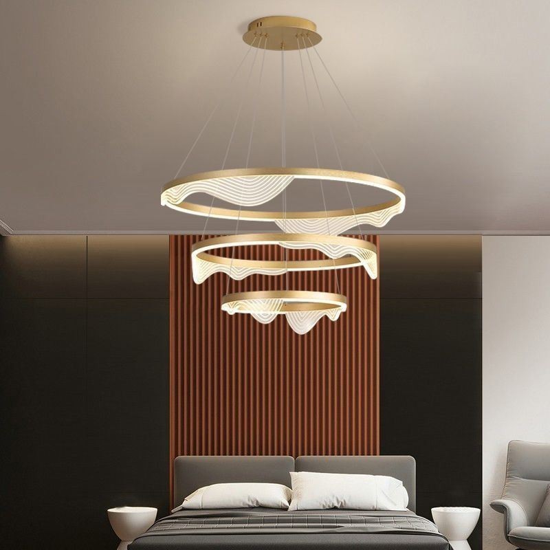 Lámpara colgante Golden Wave Ondulado Lámpara colgante 3 luces
