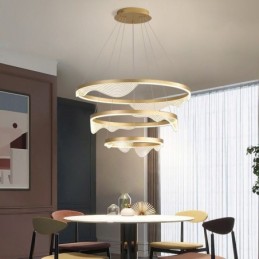 Lámpara colgante Golden Wave Ondulado Lámpara colgante 3 luces