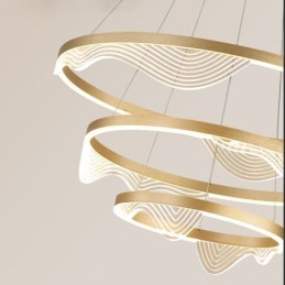 Lámpara colgante Golden Wave Ondulado Lámpara colgante 3 luces