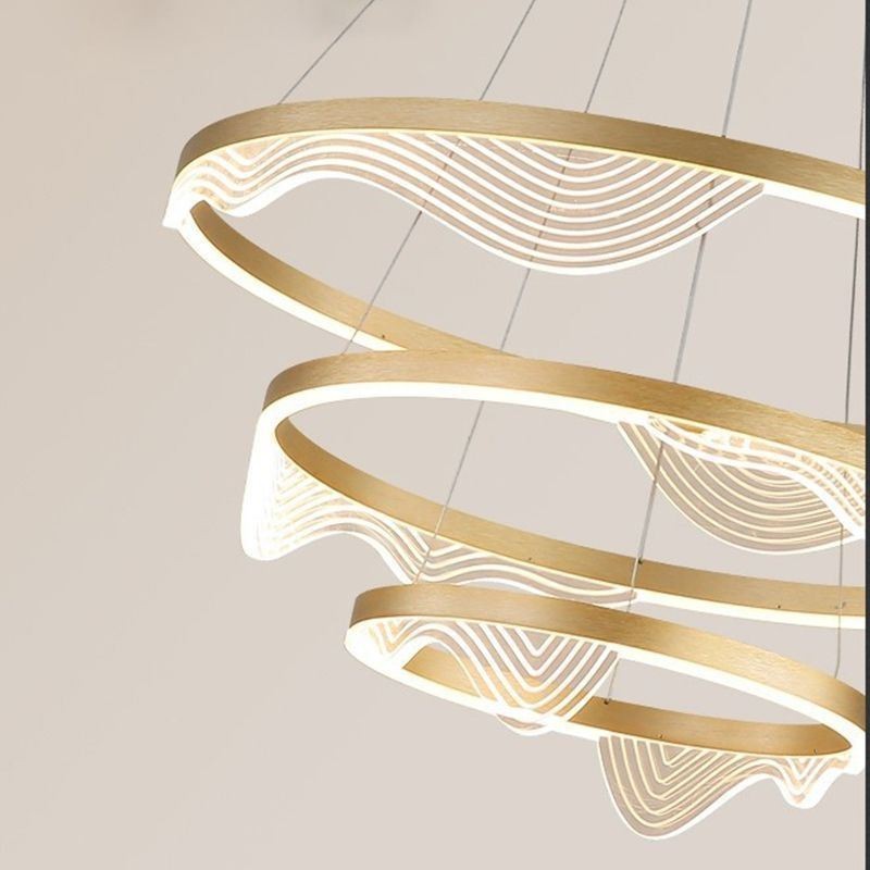 Lámpara colgante Golden Wave Ondulado Lámpara colgante 3 luces