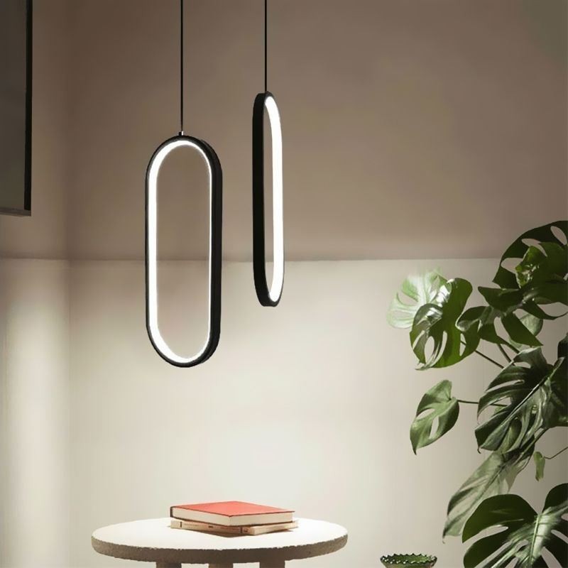Lámpara colgante ovalada de acrílico decorativa