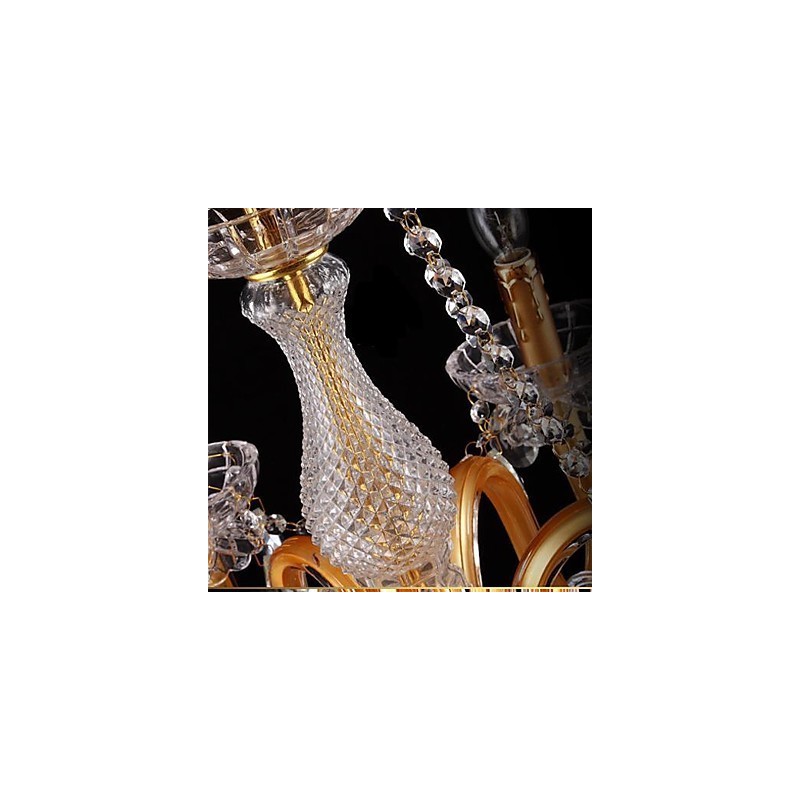 Lámpara de araña de cristal con pintura de cristal, moderna, contemporánea, tradicional, clásica y vintage.