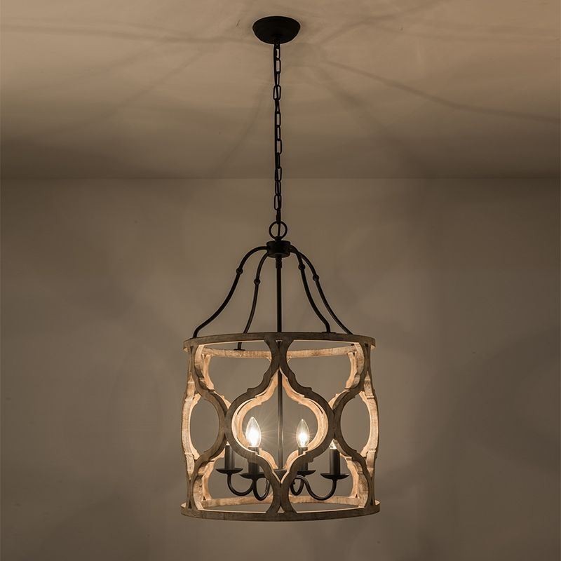 Lámpara colgante estilo vintage de 4 luces