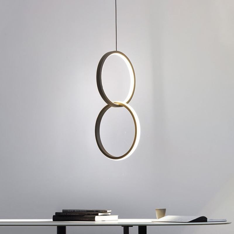 Lámpara colgante minimalista de doble anillo