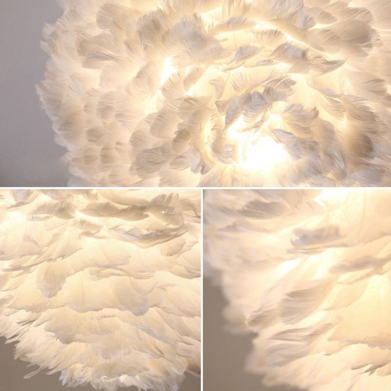 Lámpara colgante decorativa con bonita pluma