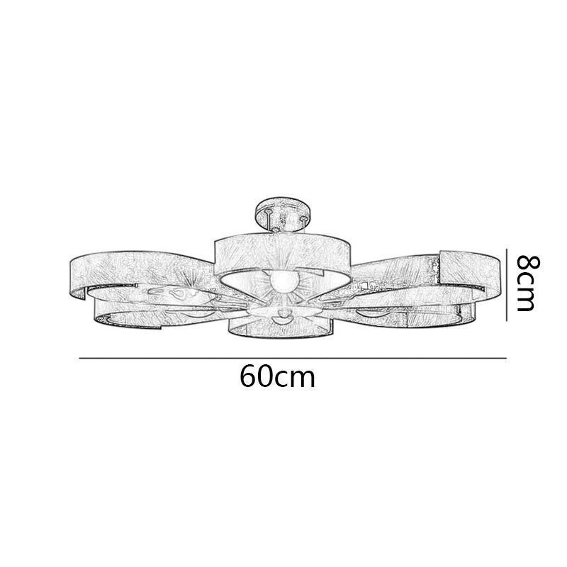 Lámpara de techo vintage moderna de hierro con forma de flor