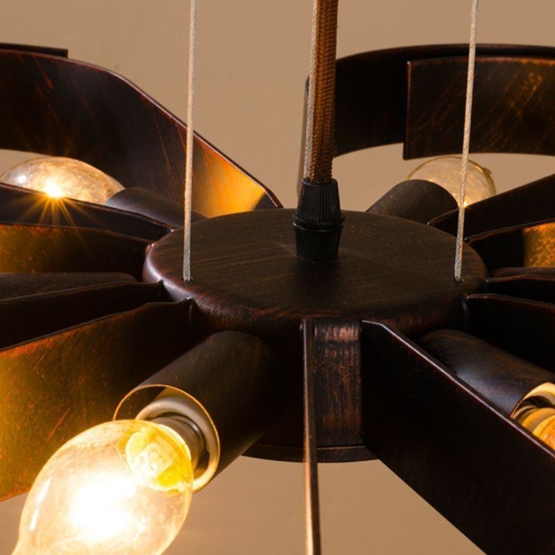 Lámpara de techo vintage moderna de hierro con forma de flor