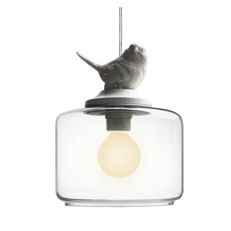Lámpara colgante de cristal estilo retro con diseño de pájaro pequeño, iluminación decorativa