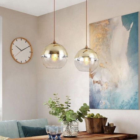 Lámpara colgante creativa de hierro y vidrio con forma de globo, iluminación decorativa Lámpara colgante creativa de hierro y vidrio con forma de globo, iluminación decorativa