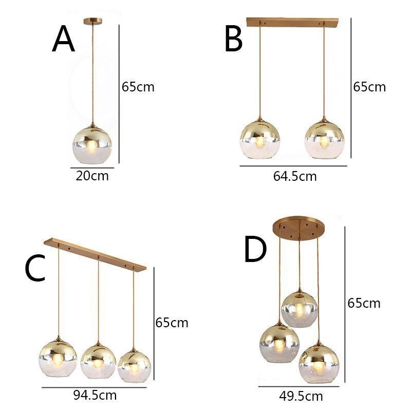Lámpara colgante creativa de hierro y vidrio con forma de globo, iluminación decorativa