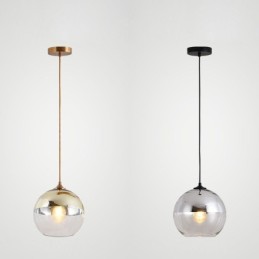 Lámpara colgante creativa de hierro y vidrio con forma de globo, iluminación decorativa