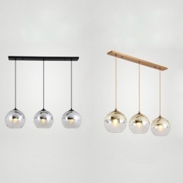 Lámpara colgante creativa de hierro y vidrio con forma de globo, iluminación decorativa