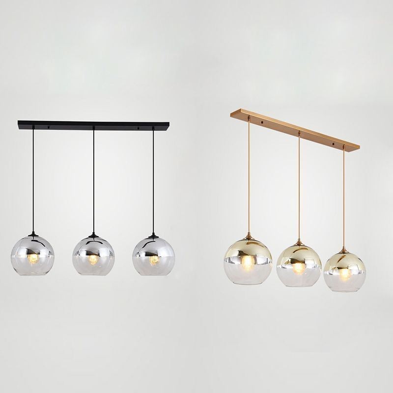 Lámpara colgante creativa de hierro y vidrio con forma de globo, iluminación decorativa