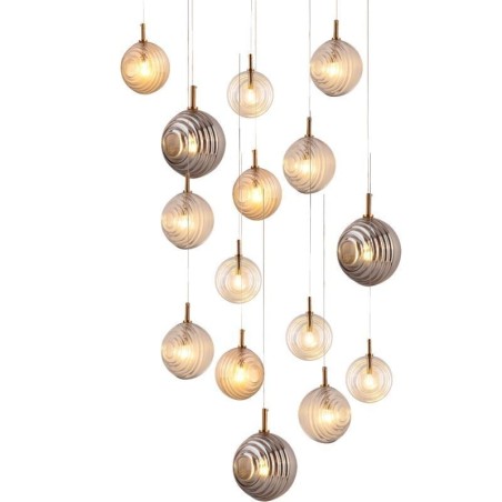 Lámpara colgante de cristal creativa y decorativa con forma de globo de cristal para loft Lámpara colgante de cristal creativa y decorativa con forma de globo de cristal para loft