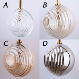 Lámpara colgante de cristal creativa y decorativa con forma de globo de cristal para loft